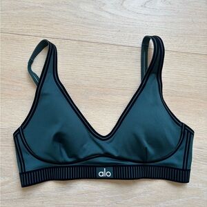 ALO Yoga Dark Green and Black Bra